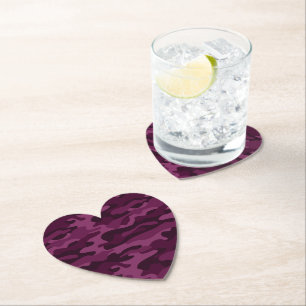 Tyrian Purple Monocolor Camo Paper Coaster