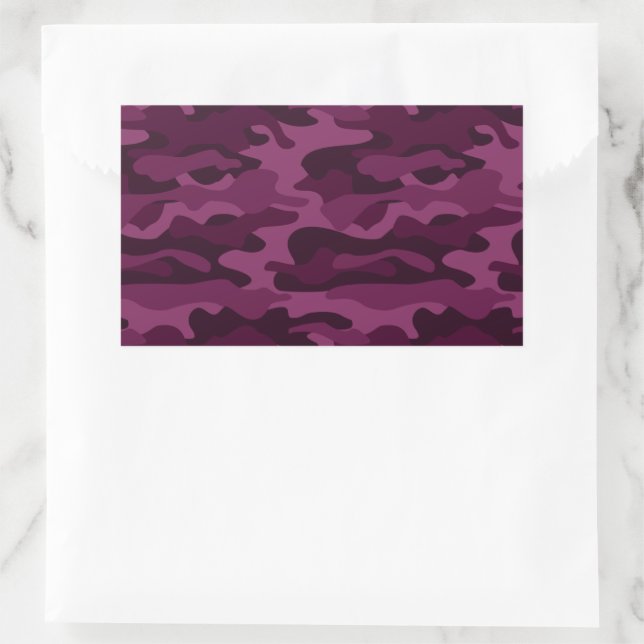 Tyrian Purple Monocolor Camo Rectangular Sticker (Bag)