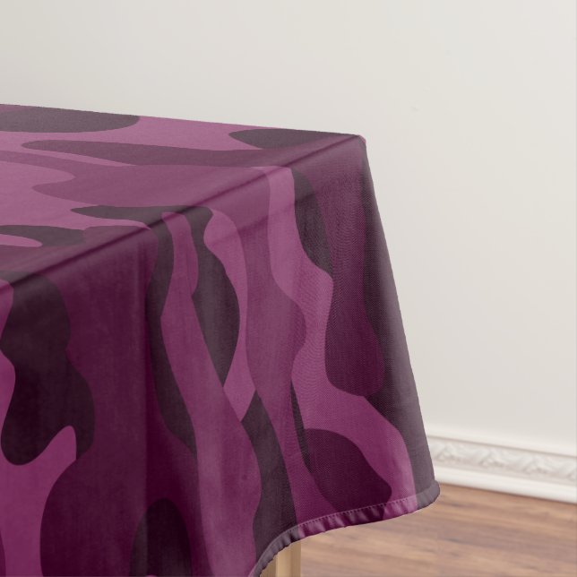 Tyrian Purple Monocolor Camo Tablecloth (In Situ)