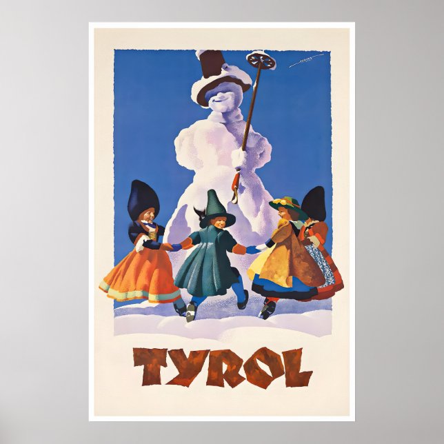 Tyrol Print Austria Ski Poster Austrian Art (Front)
