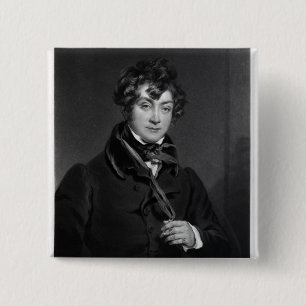 Tyrone Power, engraved by James Sands, c.1833 15 Cm Square Badge