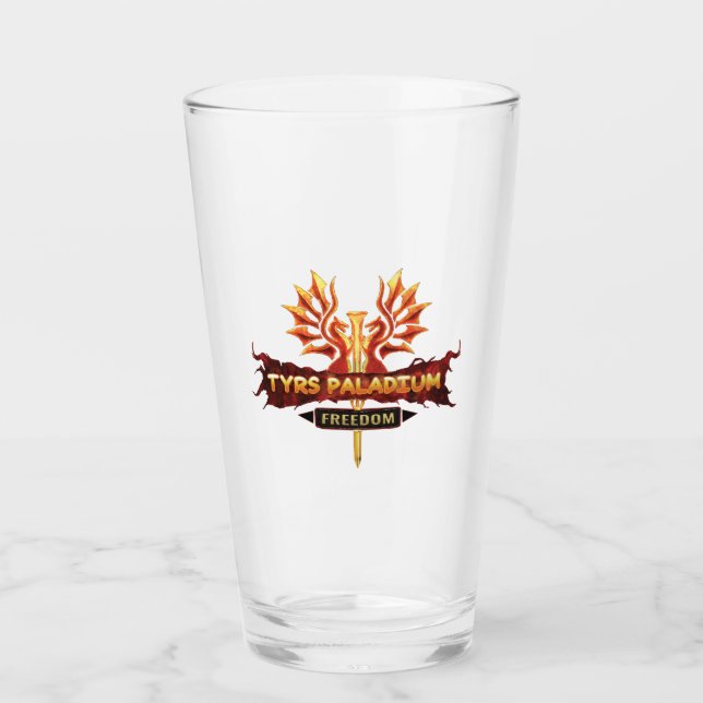 Tyrs Paladium Logo Beer Glass (Front)