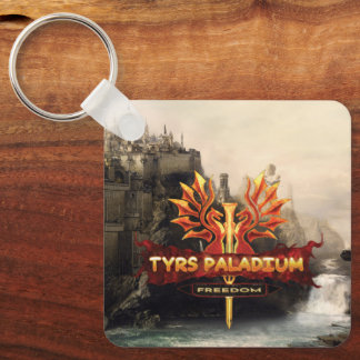 Tyrs Paladium Logo with Background Keychain