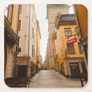 Tyska Brinken, Gamla Stan, Old Town, Stockholm Square Paper Coaster