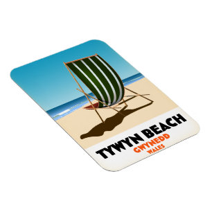 Tywyn beach Gwynedd Wales beach poster Magnet