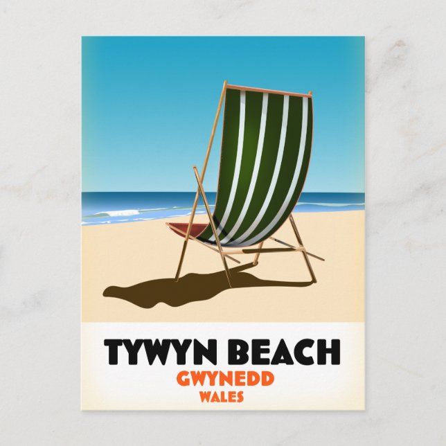 Tywyn beach Gwynedd Wales beach poster Postcard (Front)