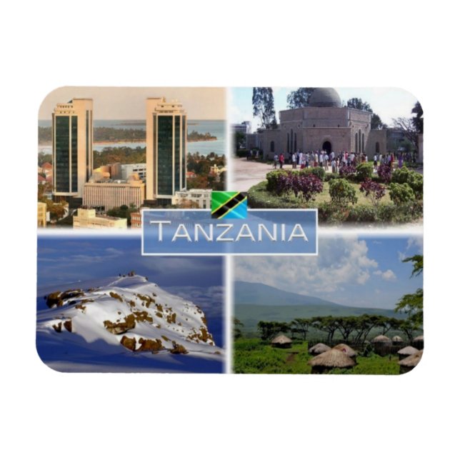 TZ Tanzania -  Twin Towers - Magnet (Horizontal)