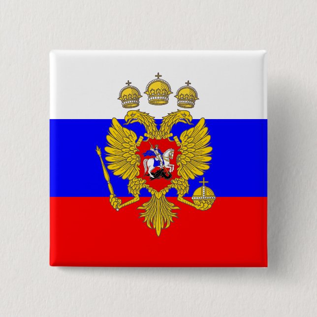 Tzar Of Muscovia, Russia flag 15 Cm Square Badge (Front)