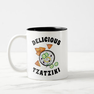 Tzatziki Greek Meze Dip Mediterranean Food Greece Two-Tone Coffee Mug