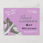 Tziporah Sneakers Postcard<br><div class="desc">She is a girl now,  but soon to be a woman. Remind your friends and family of this special day with this whimsical card. All English words can be customised by you,  Hebrew must be done by me prior to ordering. email me artbylindalou@gmail.com</div>