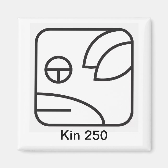 Tzolkin Cachorro Branco Kin 250 Magnet (Front)