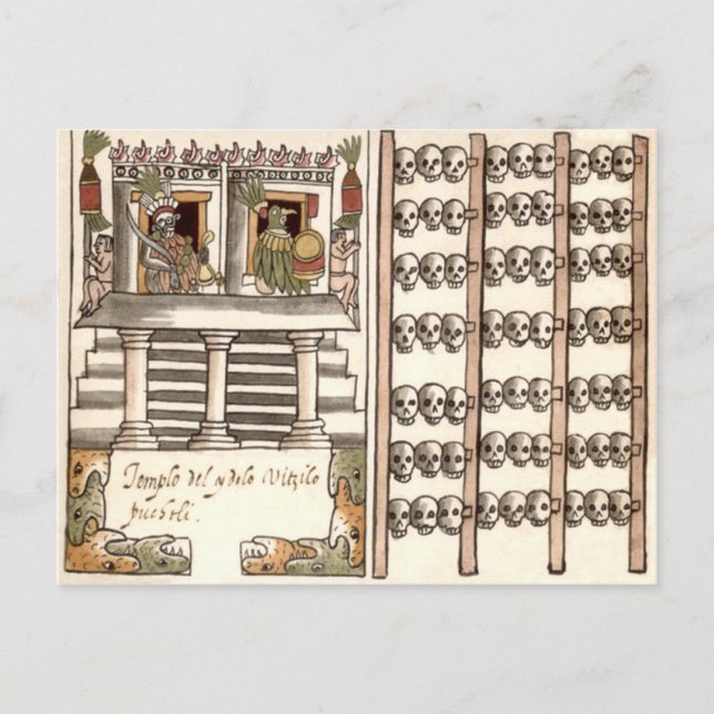 Tzompantli Skull Rack Aztec Temple Postcard (Front)
