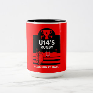 U14 Junior Rugby Players  Two-Tone Coffee Mug