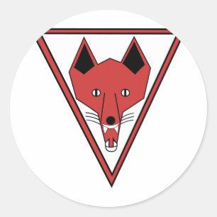 U-255 Grinning Fox Classic Round Sticker