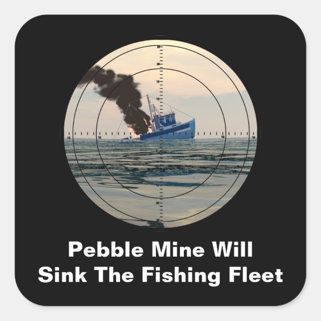 U-29 - Stop Pebble Mine Square Sticker (Front)