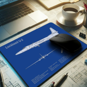 U-2 Dragon Lady - Aeroplane Blueprint Plans ABD Mouse Pad
