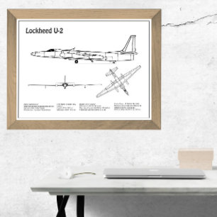 U-2 Dragon Lady - Aeroplane Blueprint Plans BD Photo Print