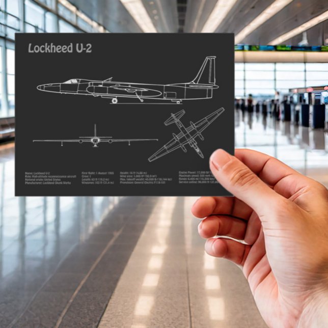 U-2 Dragon Lady - Aeroplane Blueprint Plans PD Postcard (Creator Uploaded)