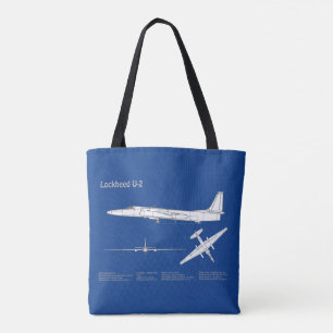 U-2 Dragon Lady - Airplane Blueprint Plans ABD Tote Bag