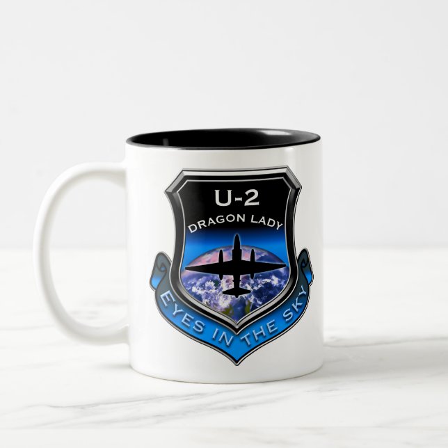 U-2 spy plane Two-Tone coffee mug (Left)