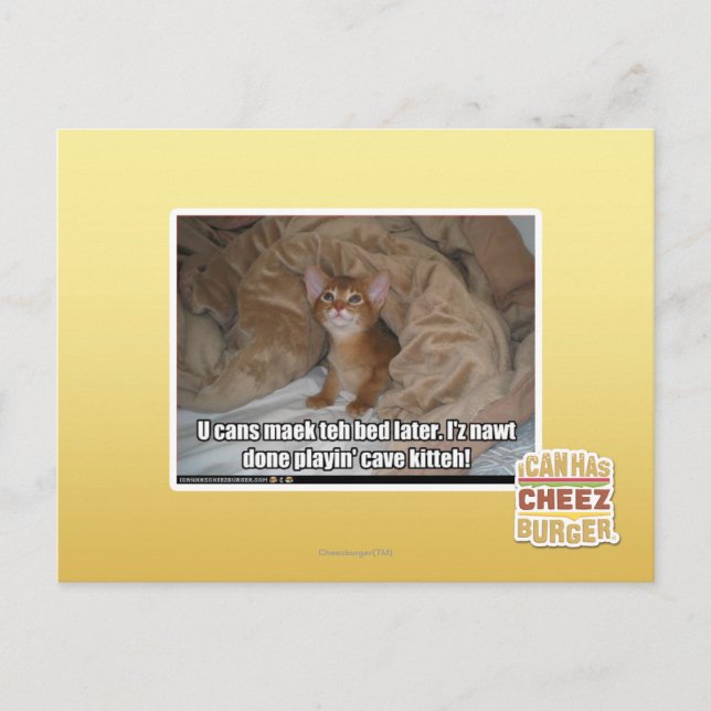 U can maek the bed later. postcard (Front)