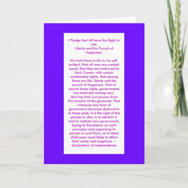 !!! U Create Declaration of Independence Card (Front)