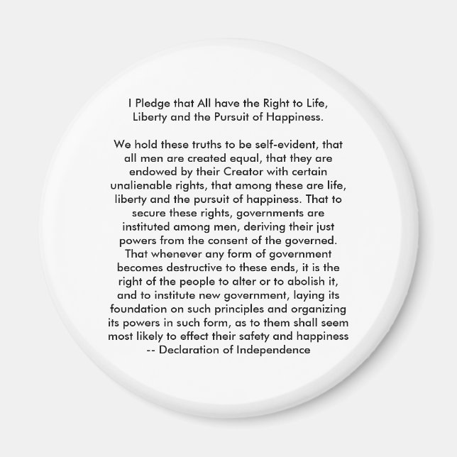 !!! U Create Declaration of Independence Magnet (Front)
