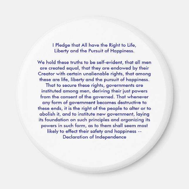 !!! U Create Declaration of Independence Magnet (Front)