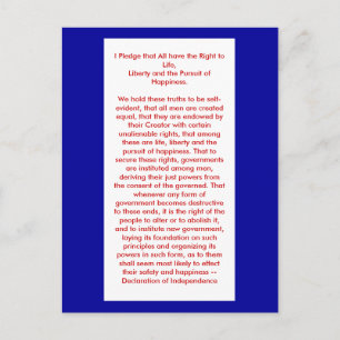 !!! U Create Declaration of Independence Postcard