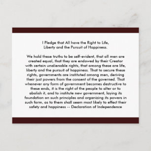 !!! U Create Declaration of Independence Postcard