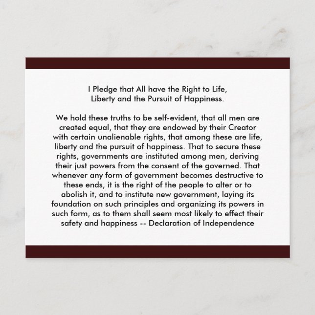 !!! U Create Declaration of Independence Postcard (Front)