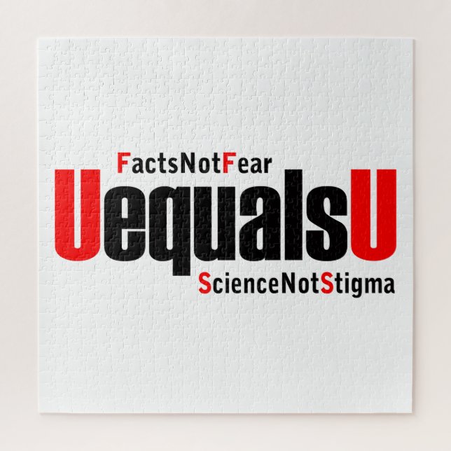 U equals U - HIV Undetectable - Science not Stigma Jigsaw Puzzle (Vertical)