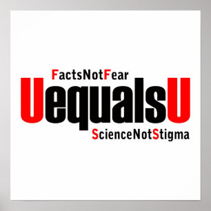 U equals U - HIV Undetectable - Science not Stigma Poster