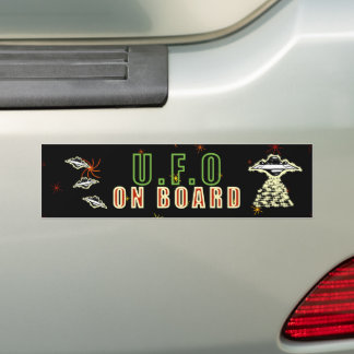 U.F.O On Board Green Bumper Sticker
