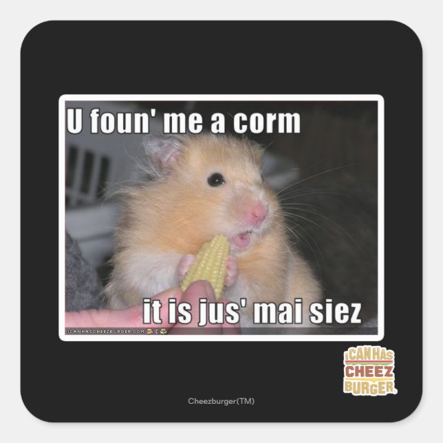U found me a corn square sticker (Front)