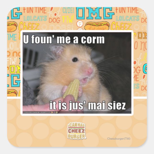 U found me a corn square sticker (Front)