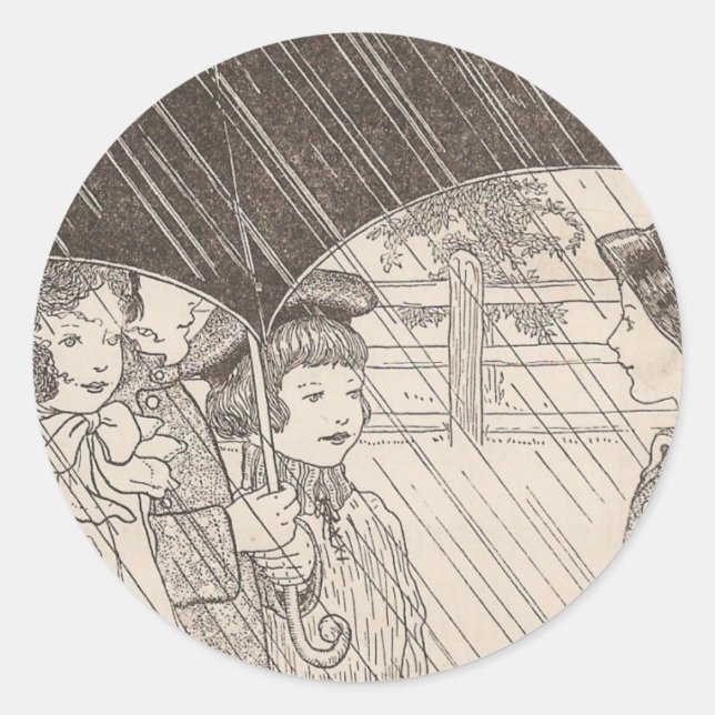 U is For Umbrella Classic Round Sticker (Front)