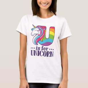 U is for Unicorn Alphabet T-Shirt