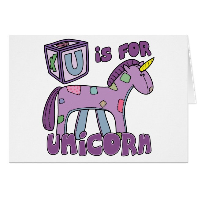 U is for Unicorn Card (Front Horizontal)