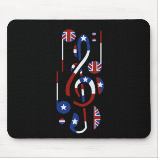 U.K. & USA Music Notes Mouse Pad