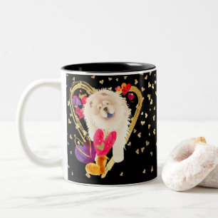 U MAKE MY HEART GO BLING - Cream Chow mug