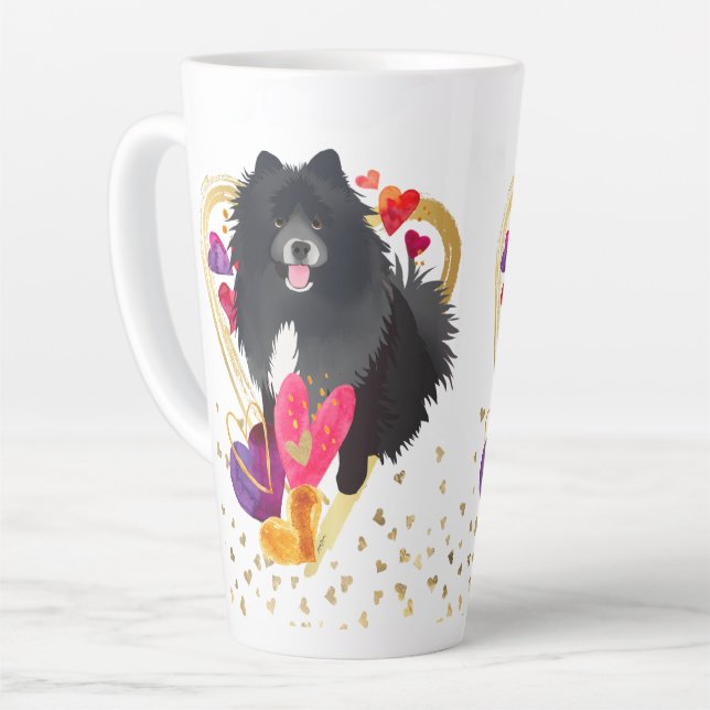 U MAKE MY HEART GO BLING -Lapphund latte mug (Left Angle)