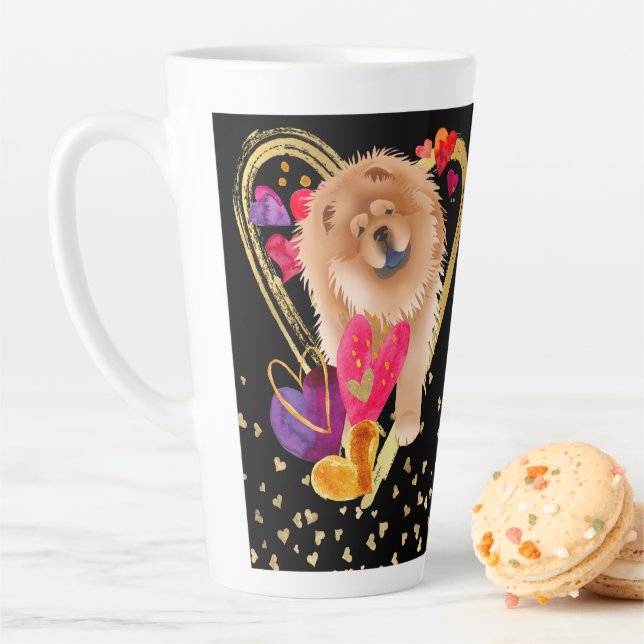 U MAKE MY HEART GO BLING - RedChow latte mug (In Situ)