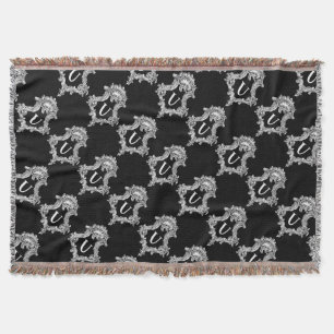 U Monogram Initial Throw Blanket
