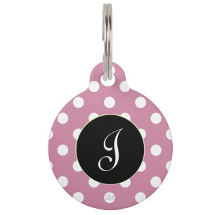 U pick Background Colour Polka Dots White Pet Tag