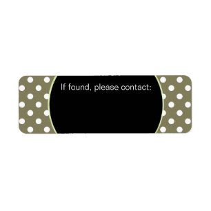 U pick Background Colour Polka Dots White Return Address Label