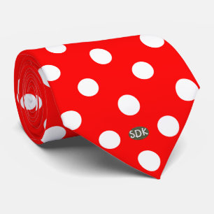 U pick Background Colour Polka Dots White Tie