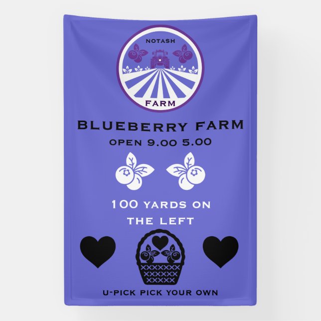 U-Pick Blueberry Farm Promotion Banner (Vertical)