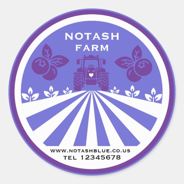 U-Pick Blueberry Farm Promotion Classic Round Sticker (Front)