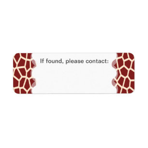 U pick Colour/ Brown Giraffe Print in Mosaic Tile Return Address Label